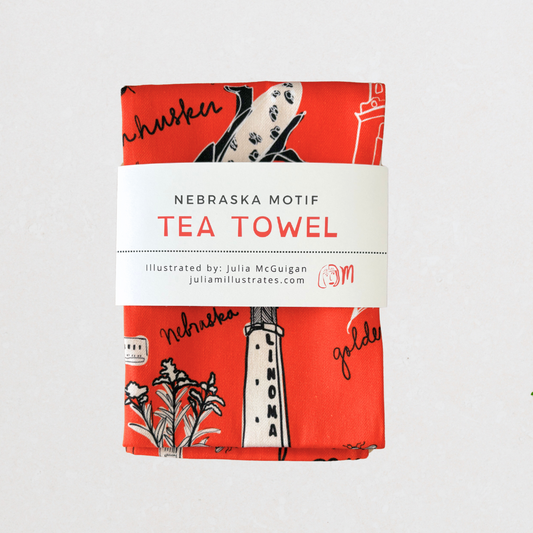 Nebraska Motif Tea Towel