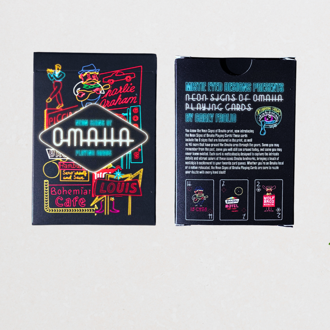 Neon Signs of Omaha Playing Cards